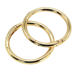 Karabińczyk okrągły do torebki, kółko montażowe, kółko otwierane Ø 40 mm kolor złoty