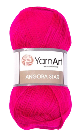 Yarn Art Angora Star kolor fuksja 8041 (1)