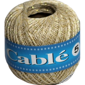 Cable 502-G ecru ze złotą nitką
