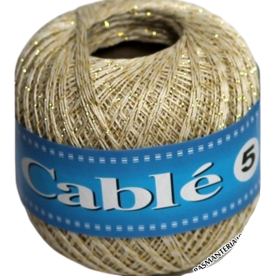 Cable 502-G ecru ze złotą nitką (1)