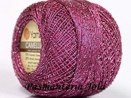 YarnArt Camellia kolor ciemny wrzos/srebrny 425 (1)
