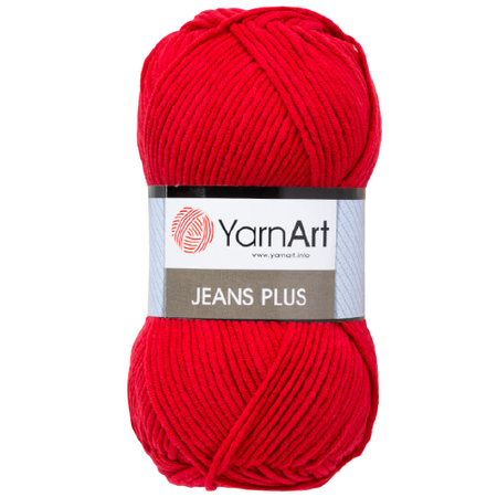Yarn Art JEANS PLUS kolor ciemny czerwony 51 (1)