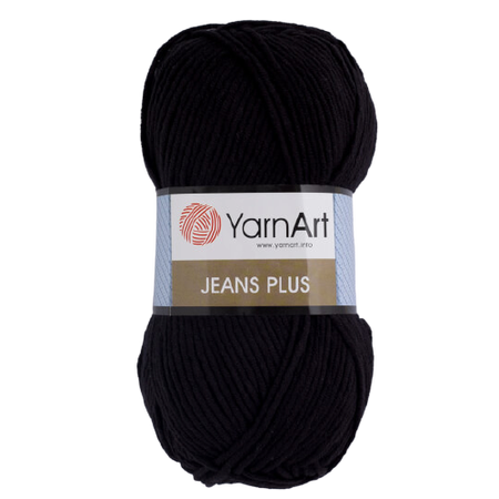 Yarn Art JEANS PLUS kolor czarny 53 (1)