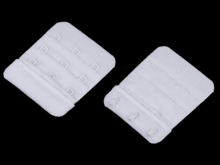 Haftki trzyrzędowe do staników przedłużające bez gumki szerokość 50 mm kolor biały (1)
