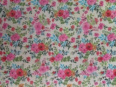 Bawełna wzór kolorowe kwiaty polne (1)