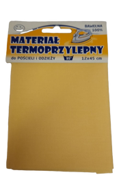 Materiał Termoprzylepny bawełniany 12 x 45 cm kolor żółty