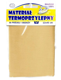 Materiał Termoprzylepny bawełniany 12 x 45 cm kolor biszkopt