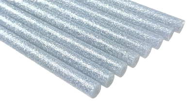 Laska Kleju na gorąco BROKAT kolor srebrny 18cm 1szt GRUBY (1)