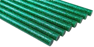 Laska Kleju na gorąco BROKAT kolor zielony 18cm 1szt GRUBY (1)
