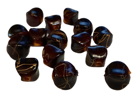Koraliki Ø 10 mm kolor brązowy 15 szt (1)