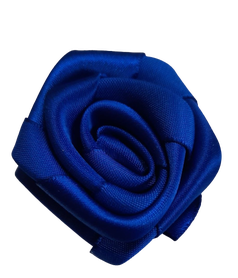 Róża dekoracyjna ze wstążki kolor chaber 5cm