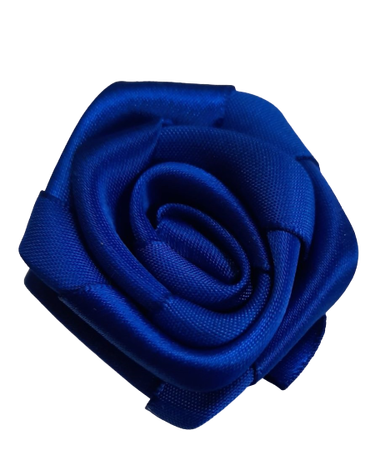 Róża dekoracyjna ze wstążki kolor chaber 5cm (1)