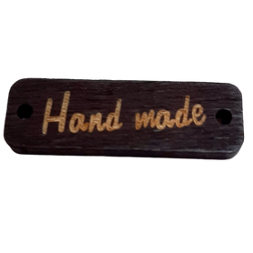 Guzik / metka ozdobny drewniany HAND MADE kolor brązowy