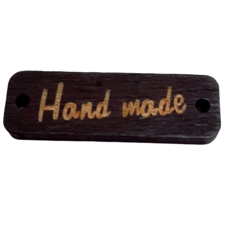 Guzik / metka ozdobny drewniany HAND MADE kolor brązowy (1)