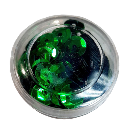 Cekiny Ø 7mm kolor zielony ok. 5g w pudełeczku (1)