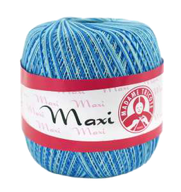 Maxi Madame Tricote Melanż kolor intensywny niebieski, błękitny i biały 0199