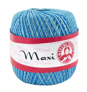 Maxi Madame Tricote Melanż kolor intensywny niebieski, błękitny i biały 0199 (1)