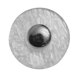 Guzik Ø 15 mm kolor biały ze srebrnym