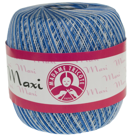 Maxi Madame Tricote Melanż kolor biały, błękitny i niebieski 5355 (1)