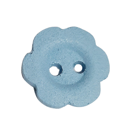 Guzik drewniany 15 mm x 15 mm kwiatek kolor niebieski (1)