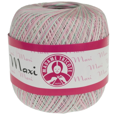 Maxi Madame Tricote Melanż kolor biały, różowy i miętowy 6054 (1)