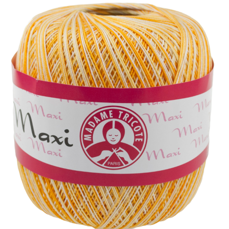 Maxi Madame Tricote Melanż kolor biały, żółty i pomarańczowy 6217 (1)