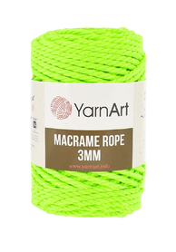Sznurek YarnArt Macrame Rope 3mm kolor NEON ZIELONY 801