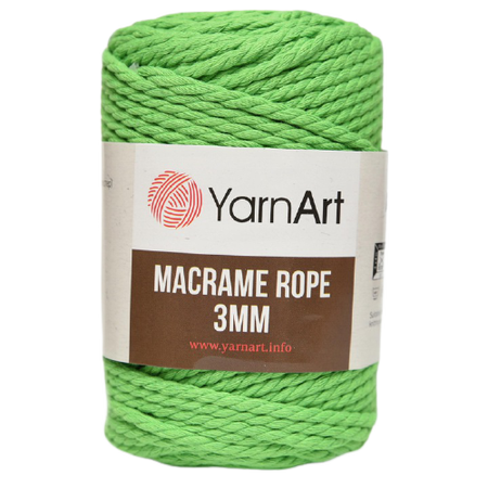 Sznurek YarnArt Macrame Rope 3mm kolor JASNY ZIELONY 802 (1)