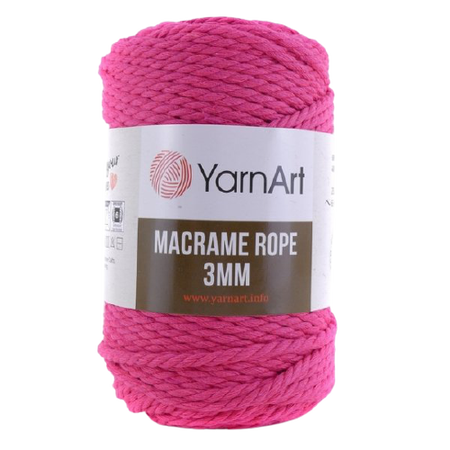 Sznurek YarnArt Macrame Rope 3mm kolor NEON RÓŻOWY 803 (1)