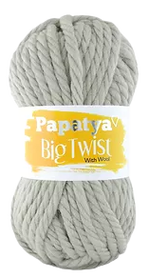 Papatya Big Twist With Wool kolor szary 2920