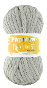 Papatya Big Twist With Wool kolor szary 2920 (1)