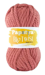 Papatya Big Twist With Wool kolor brudny róż 3320 (1)