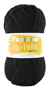 Papatya Big Twist With Wool kolor czarny 2000 (1)