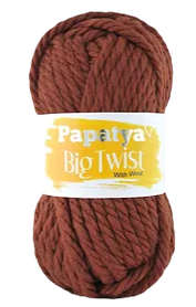 Papatya Big Twist With Wool kolor ciemny rudy 53870