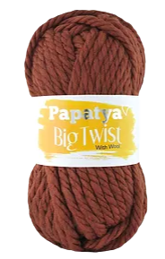 Papatya Big Twist With Wool kolor ciemny rudy 53870 (1)