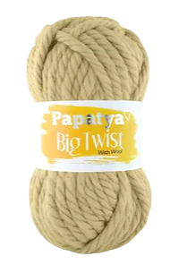 Papatya Big Twist With Wool kolor ciepły beż 9230 (1)